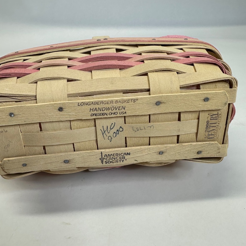 Longaberger 2000 Horizon of Hope Basket Wood Lid Liner Protector American Cancer - Picture 7 of 11